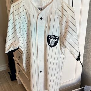 Vintage All- Star STARTER Raiders White and Black Pinstripe Men's Jersey